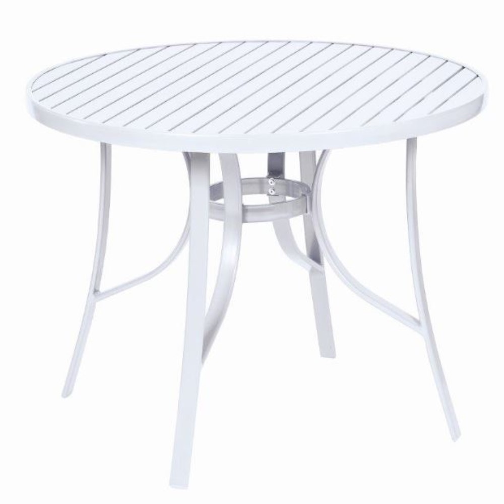 Mesa Em Alumínio Branco | Summer - Alt. 74 Cm X ø 100 Cm *com Tampo De Alumínio